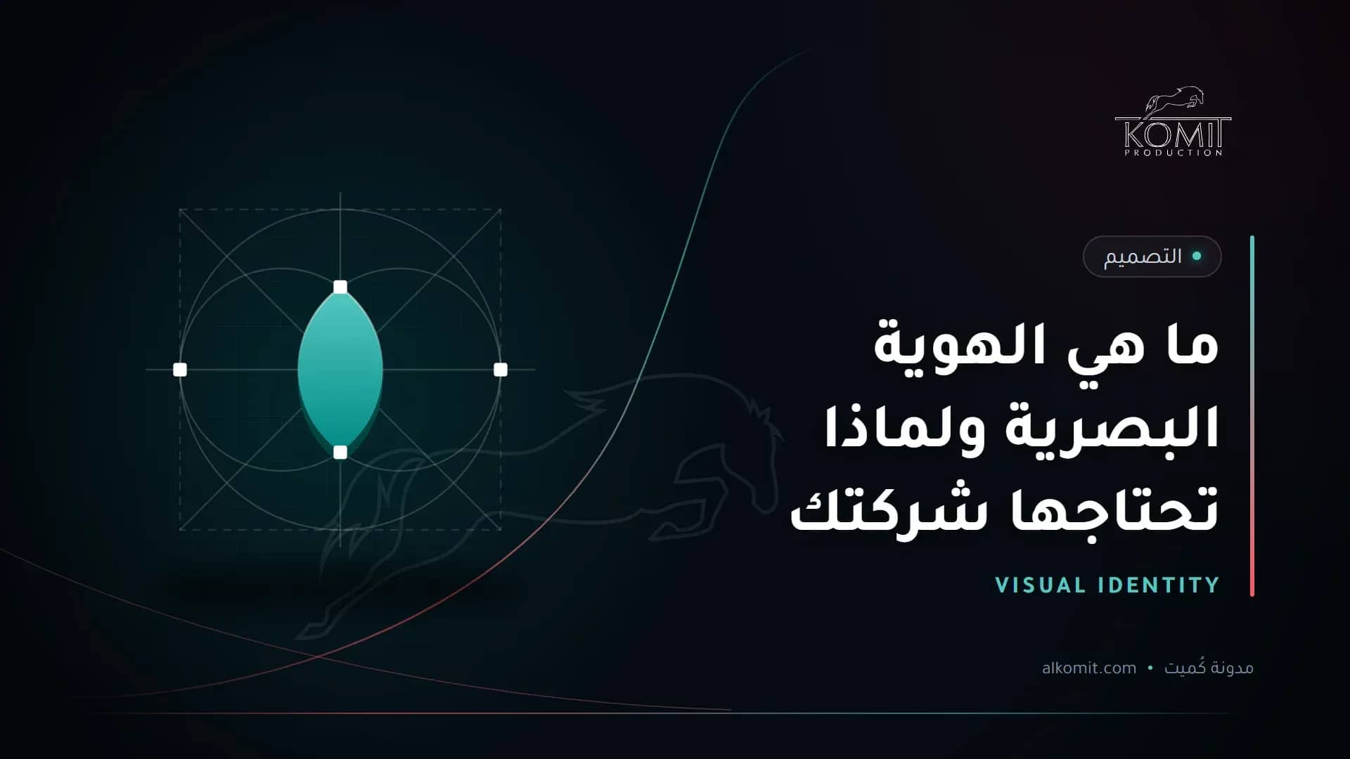 ما هي الهوية البصرية ولماذا تحتاجها شركتك — شبكة بناء شعار، غلاف مقال من مدونة كُميت