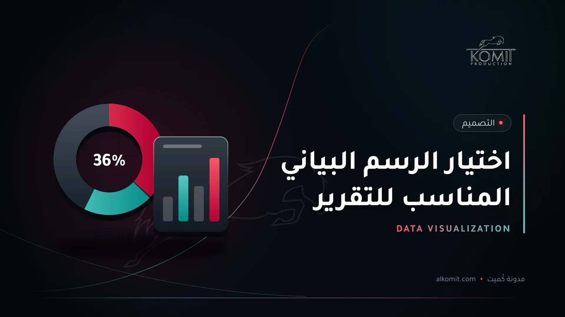 اختيار الرسم البياني المناسب للتقرير — رسوم بيانية دائرية وأعمدة، غلاف مقال من مدونة كُميت