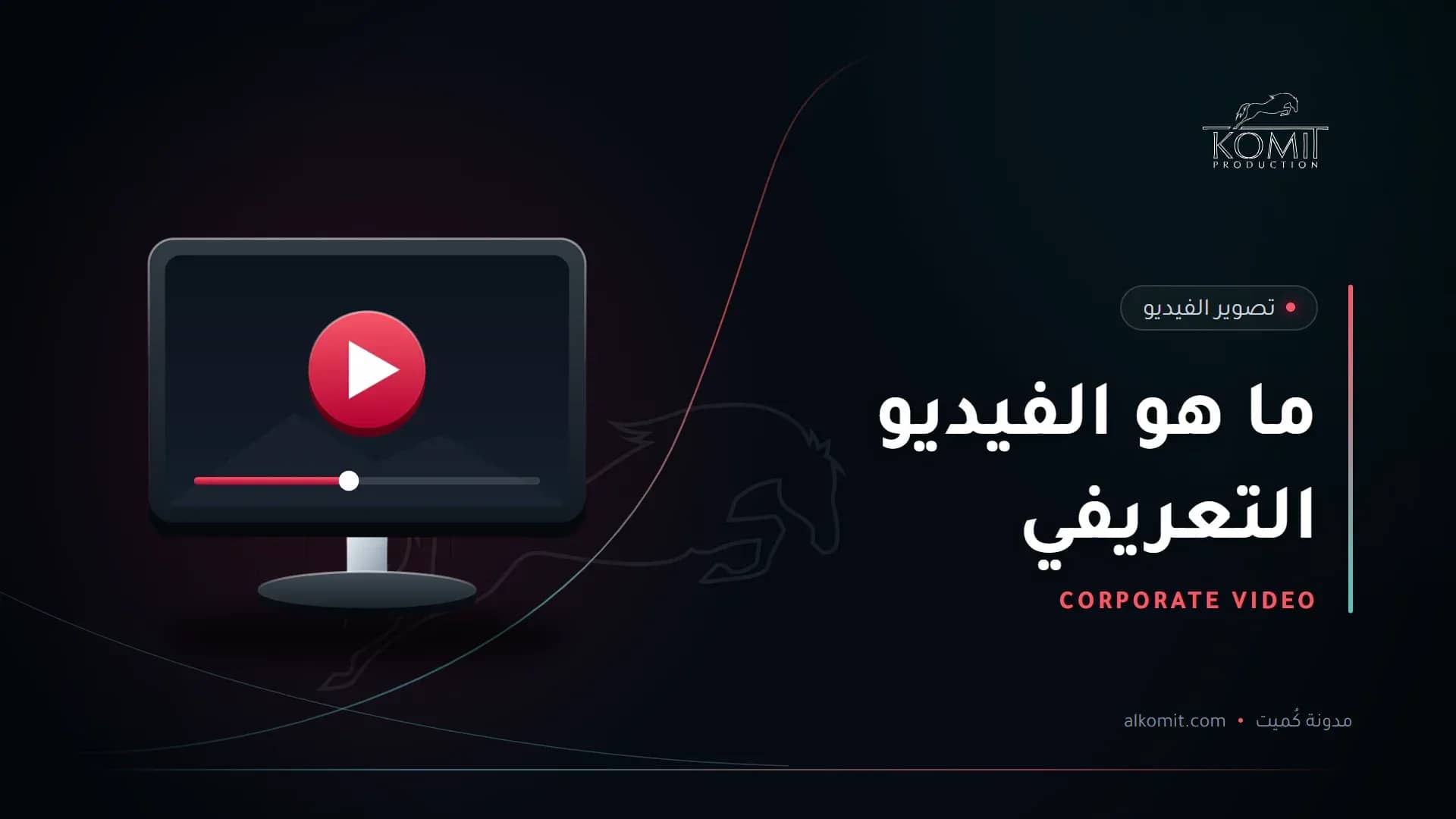 ما هو الفيديو التعريفي — شاشة تعرض مشغل فيديو، غلاف مقال من مدونة كُميت