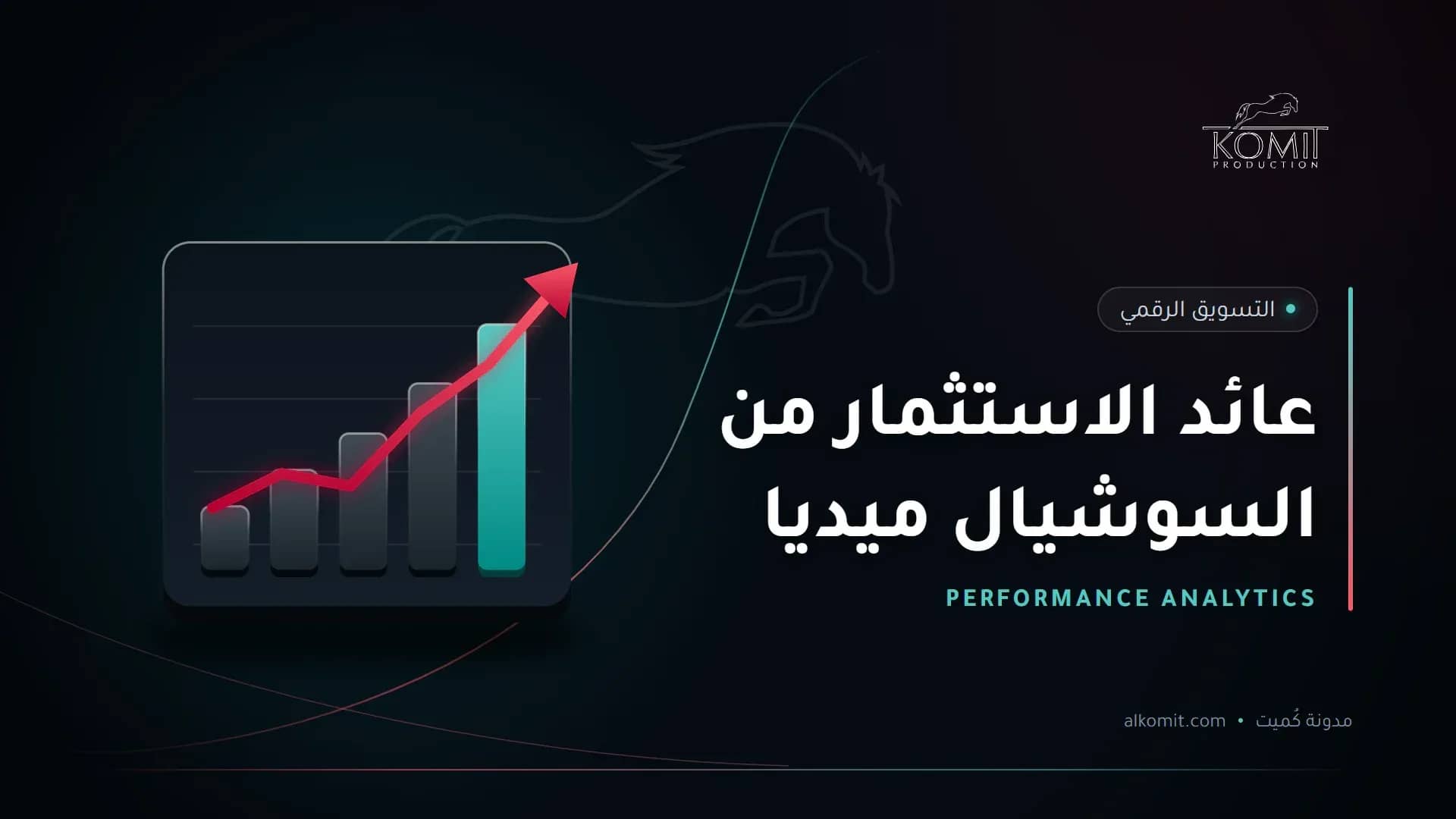 عائد الاستثمار من السوشيال ميديا — رسم بياني صاعد، غلاف مقال من مدونة كُميت