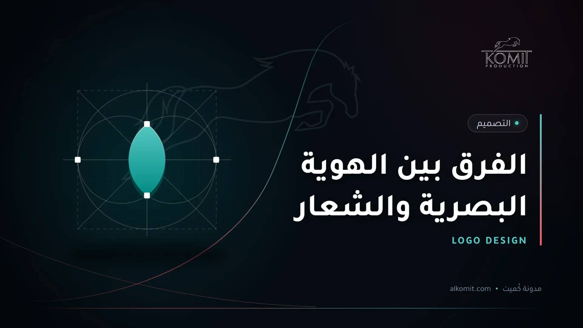 الفرق بين الهوية البصرية والشعار — شبكة بناء شعار، غلاف مقال من مدونة كُميت
