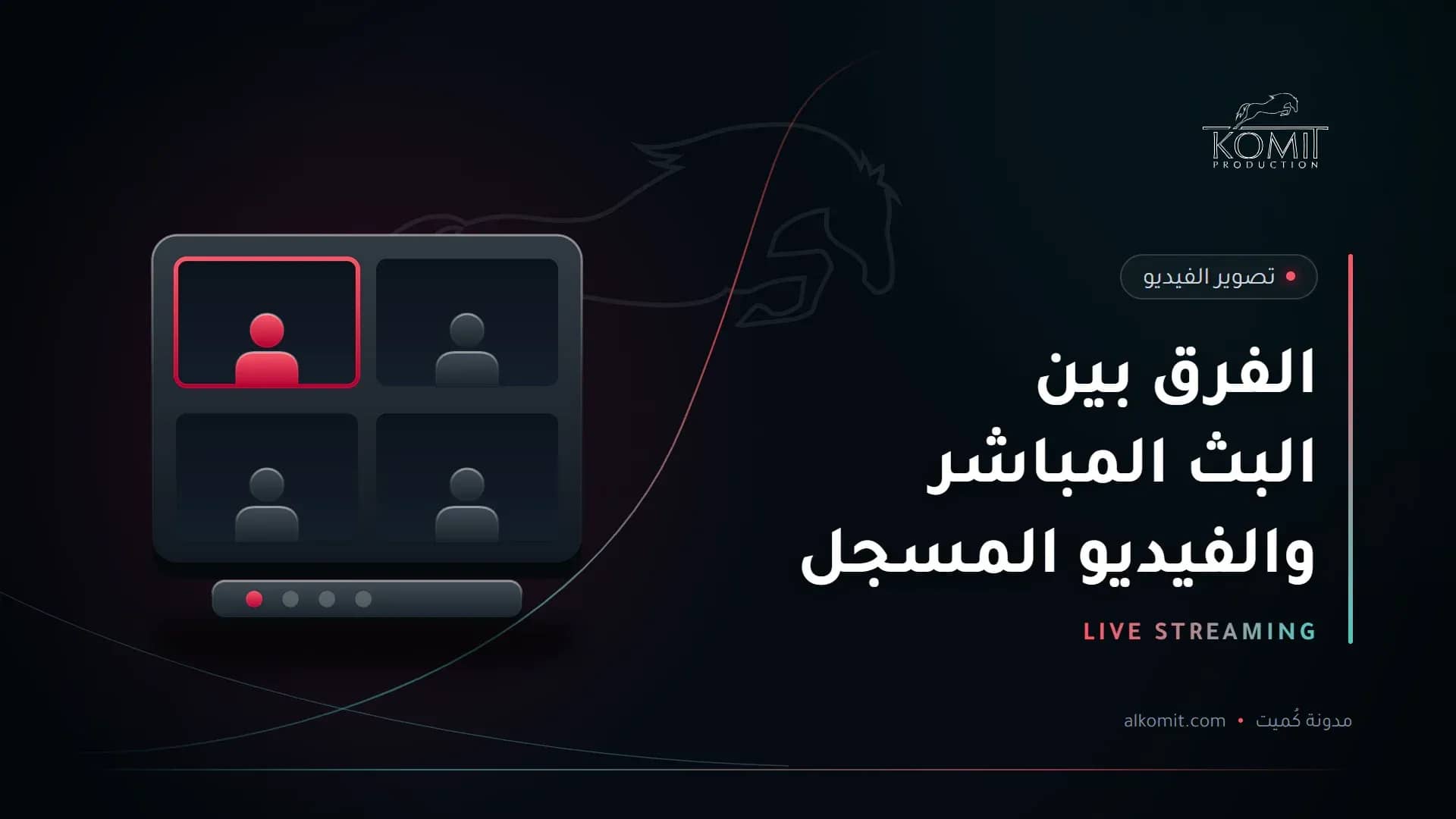 الفرق بين البث المباشر والفيديو المسجل — شاشات بث متعددة الكاميرات، غلاف مقال من مدونة كُميت