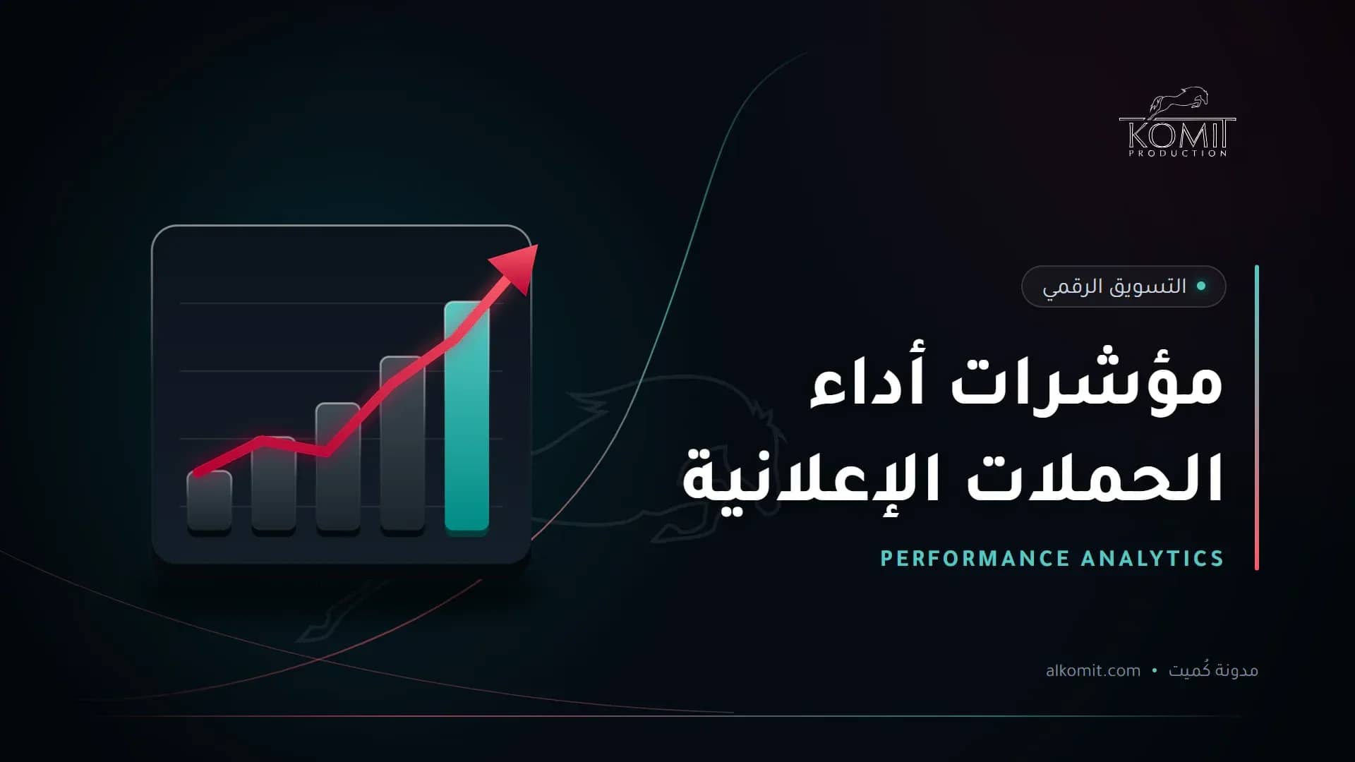 مؤشرات أداء الحملات الإعلانية — رسم بياني صاعد، غلاف مقال من مدونة كُميت