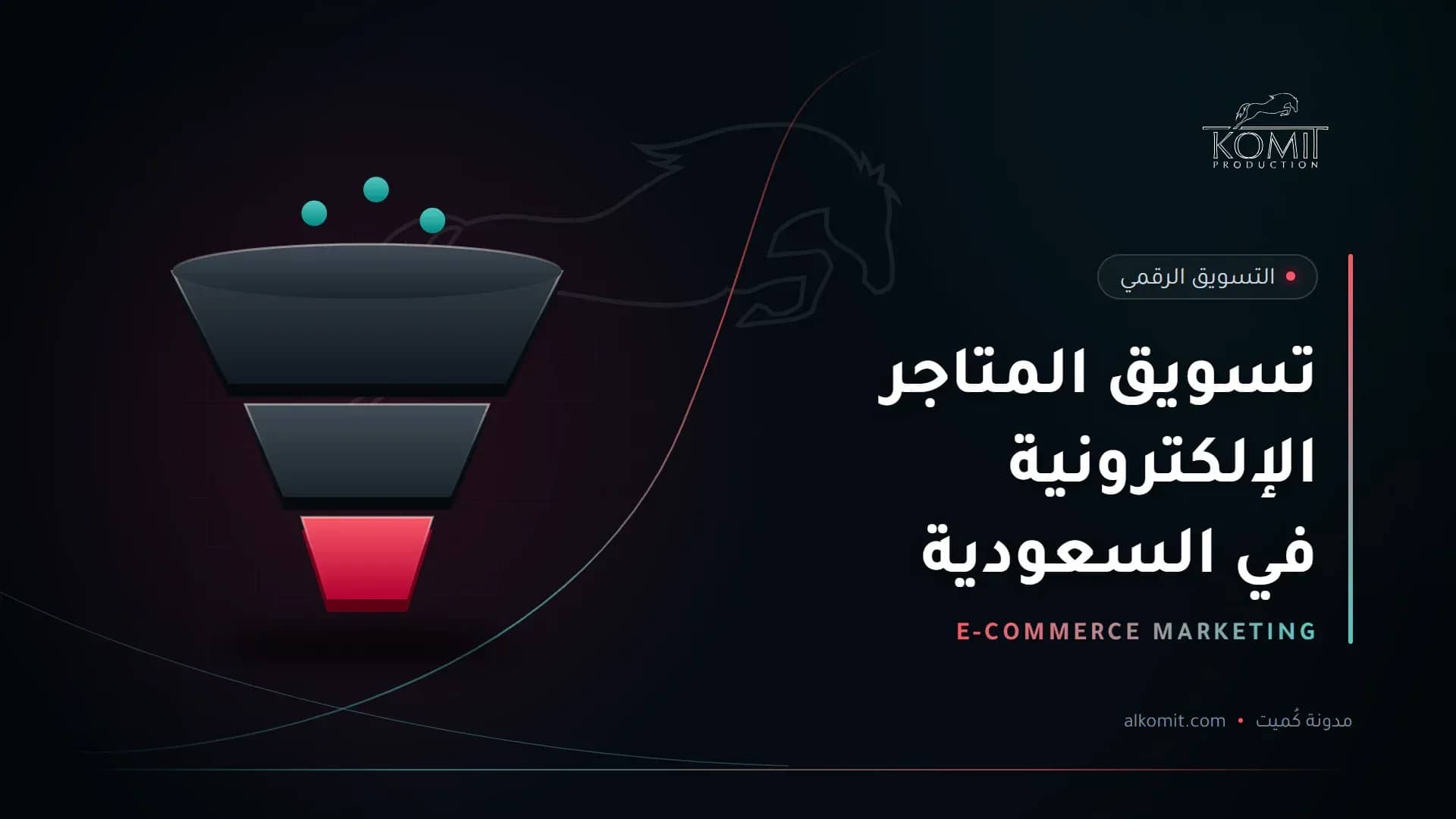 تسويق المتاجر الإلكترونية في السعودية — قمع تحويل العملاء، غلاف مقال من مدونة كُميت