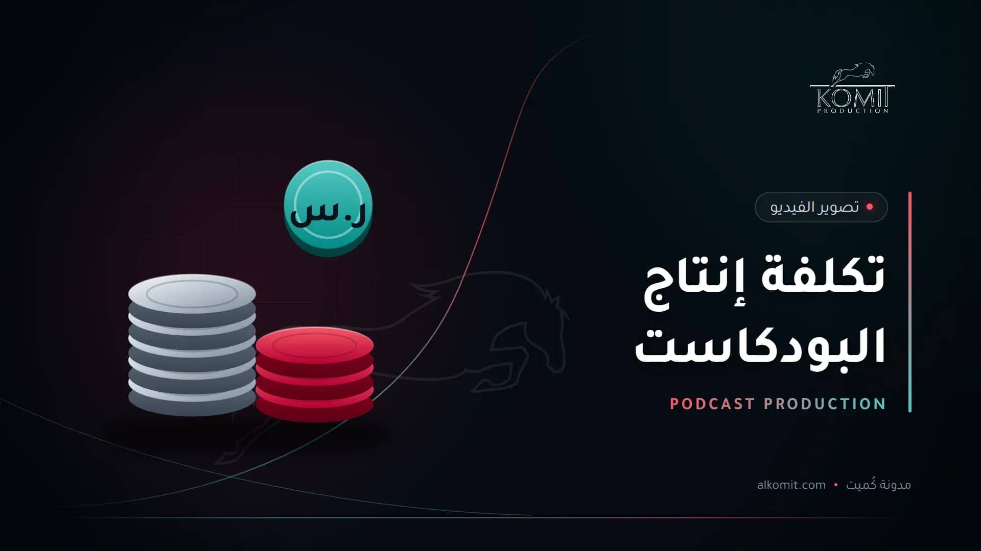 تكلفة إنتاج البودكاست — عملات معدنية بالريال، غلاف مقال من مدونة كُميت