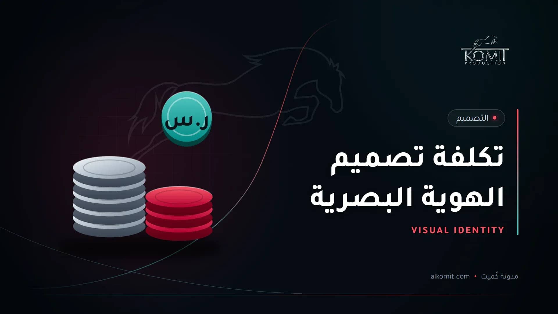 تكلفة تصميم الهوية البصرية — عملات معدنية بالريال، غلاف مقال من مدونة كُميت
