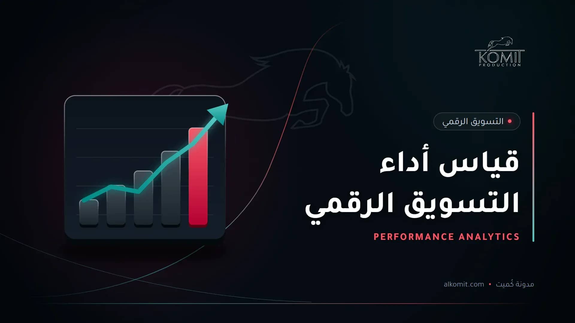 قياس أداء التسويق الرقمي — رسم بياني صاعد، غلاف مقال من مدونة كُميت