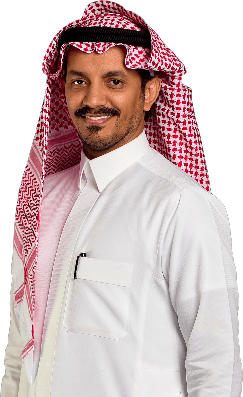 صورة شخصية لسامي عيسى المالكي بالشماغ والثوب الأبيض